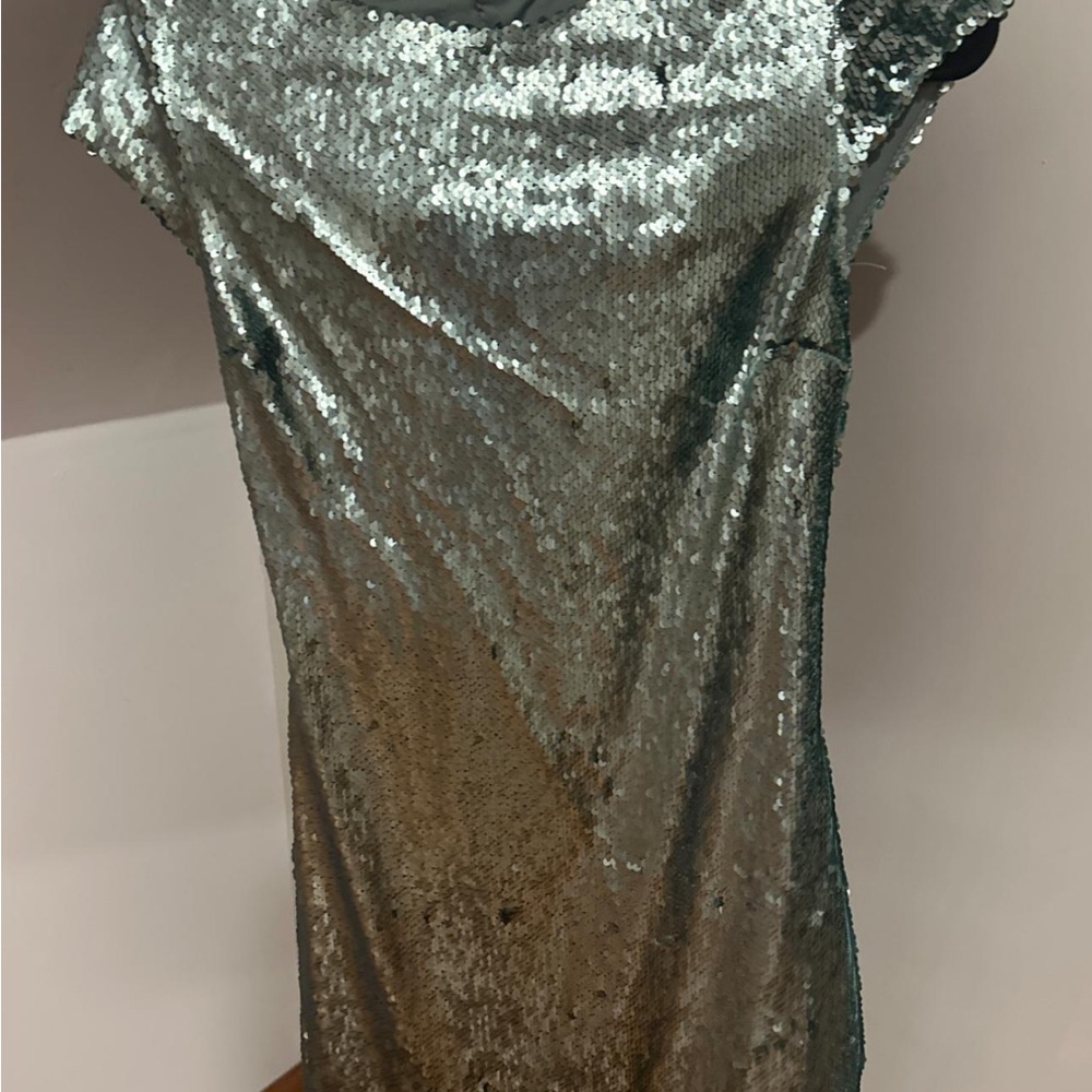 Zara light green Sequin Dress xs